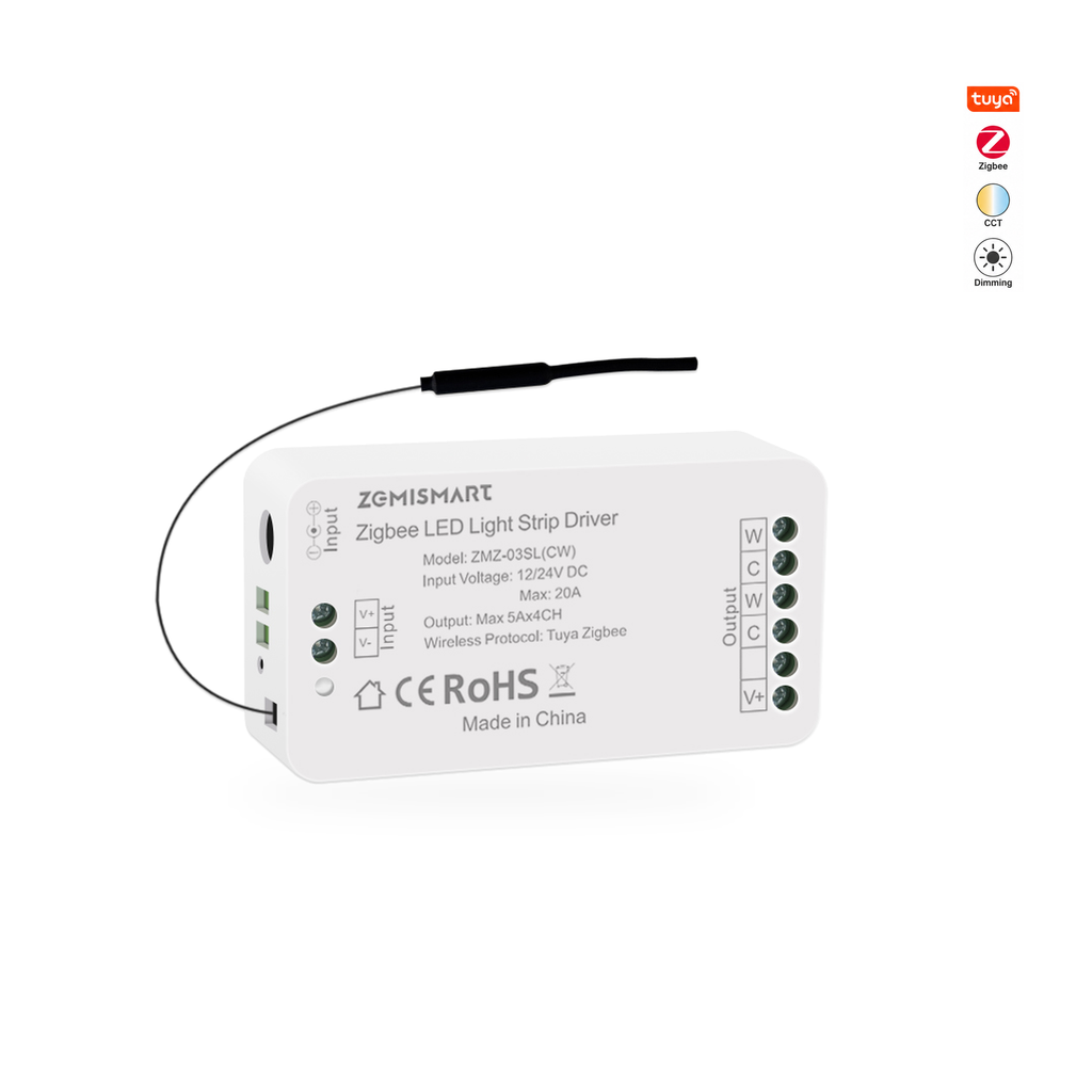 Smart controller for warm and cool white LED strips 12/24V – Zigbee
