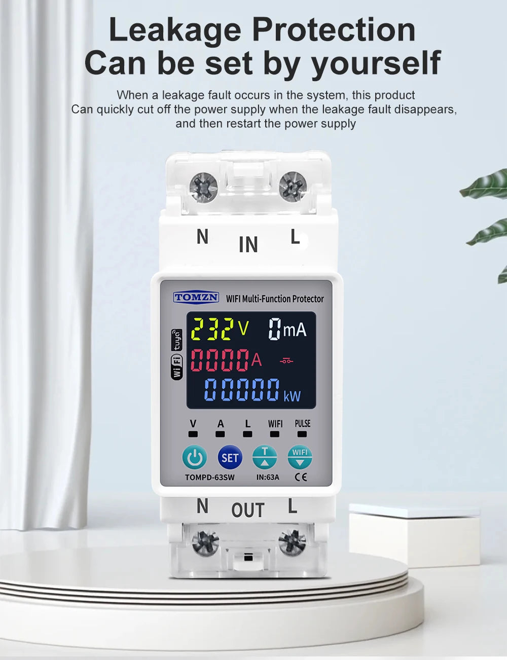 TOMZN TOMPD-63SW: إعدادات تيار التسرب