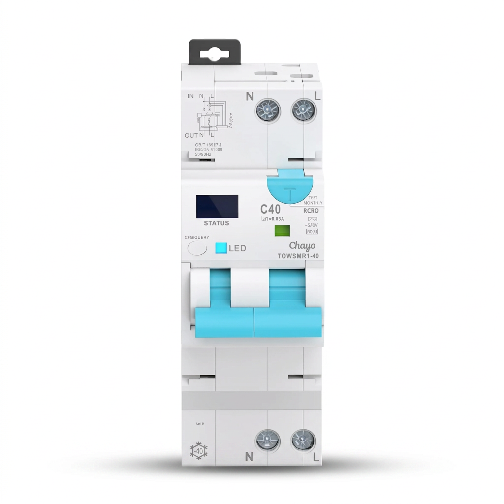 TOSMR1 40A Type AC Wi-Fi RCBO — original front product image with transparent background