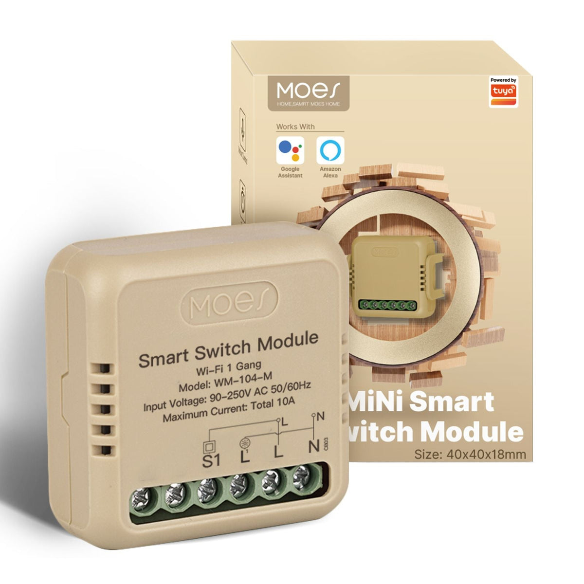 کلیل کۆنتڕۆڵی زیرەکی Moes Wi-Fi - گونجاو لەگەڵ Tuya و Smart Life بە ١ یان ٢ یان ٣ یان ٤ دەرچە