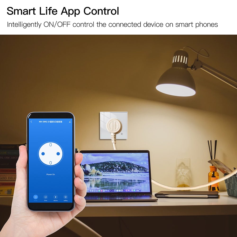 16A Smart Plug with Energy Monitoring, WiFi System - Compatible with Tuya and Smart Life