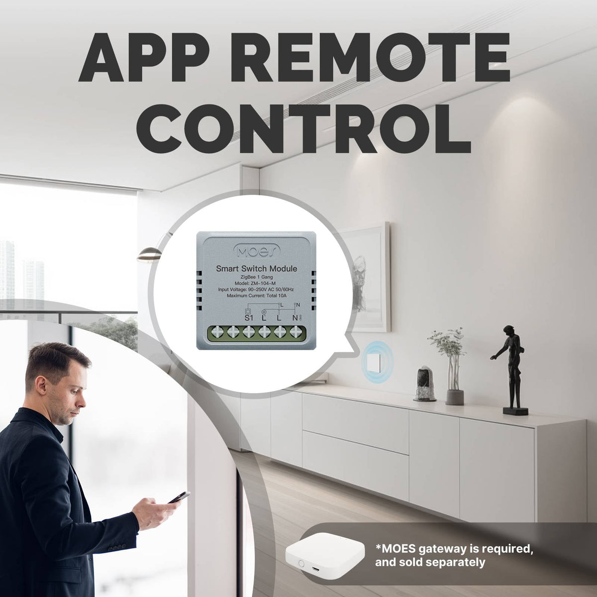 مۆدیولی سویچی زیرەکی ZigBee بۆ سویچە شاراوەکان، ئەپڵیکەیشنی Tuya | MOES ZigBee Smart Switch Module