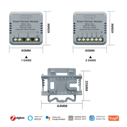 مفتاح التحكم الذكي المخفي للتعتيم نظام zigbee - تطبيق tuya-smart life