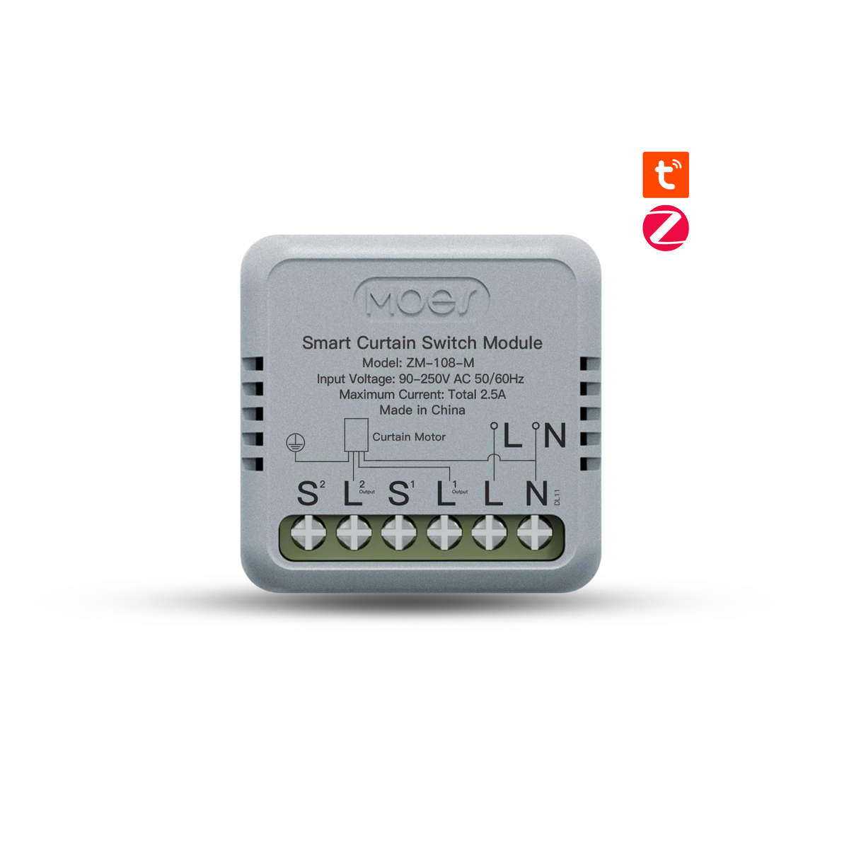 یەکەی کلیلی پەردەی زیرەکی Zigbee (مینی) – ئەپی تویا + کۆنتڕۆڵی دەنگی